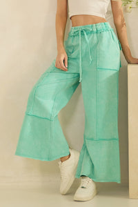 Mineral Washed Pants with Pockets