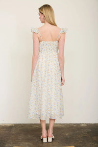 Flutter Sleeve Floral Dress - 2 Colors!