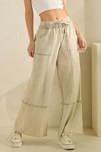 Mineral Washed Pants with Pockets