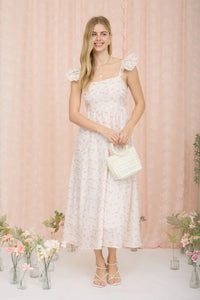 Flutter Sleeve Floral Dress - 2 Colors!