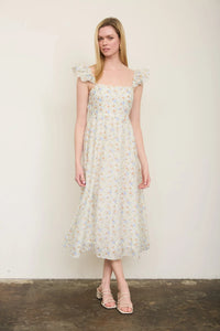 Flutter Sleeve Floral Dress - 2 Colors!