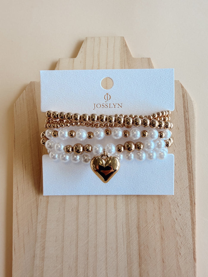 Multilayer bead heart bracelets