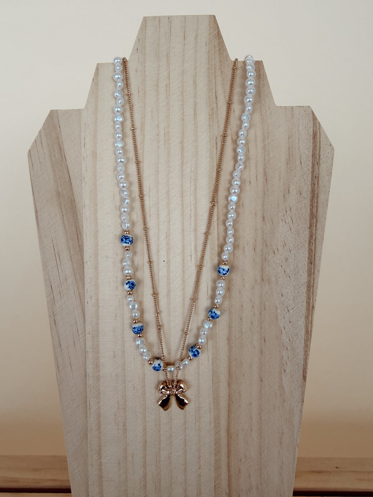 Ceramic Porcelain Blue Necklace