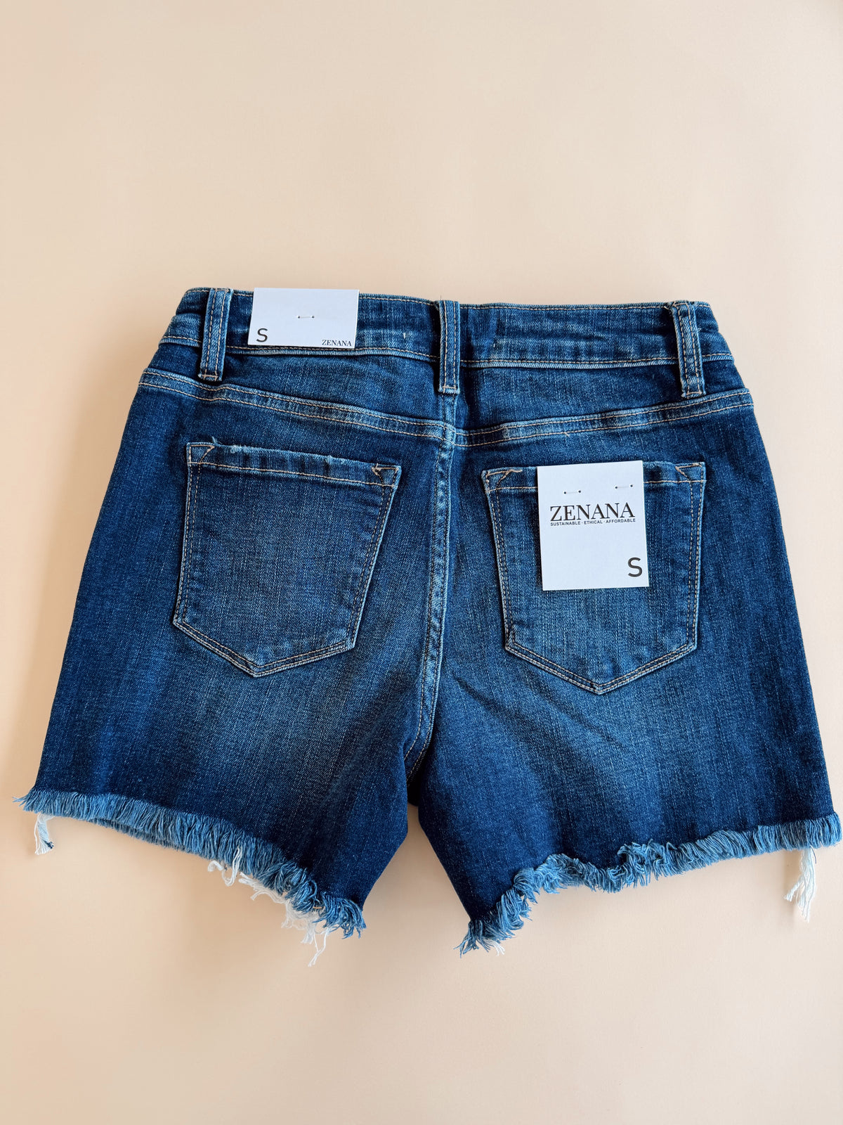 Fray Hem Shorts Dark