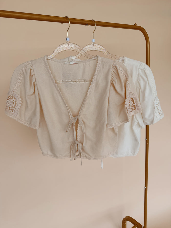 Front Lace Detail Cardi - 2 Colors