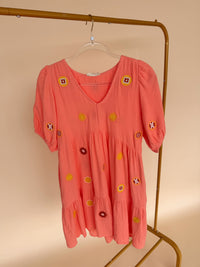 SS Embroidery Dress in Candlelight Peach