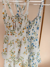 Floral Ruffle Back Tie Dress - 2 Colors