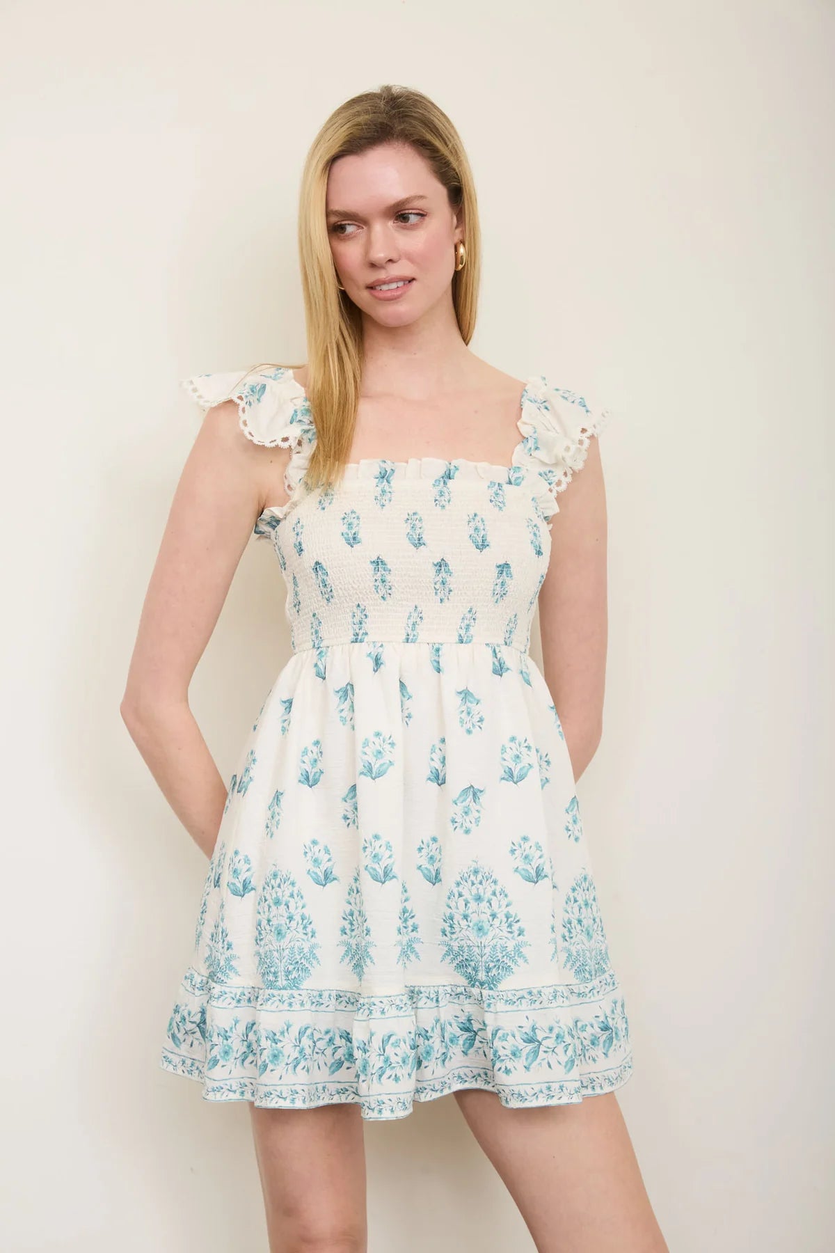 Floral Border Print Midi Dress- 2 Colors!