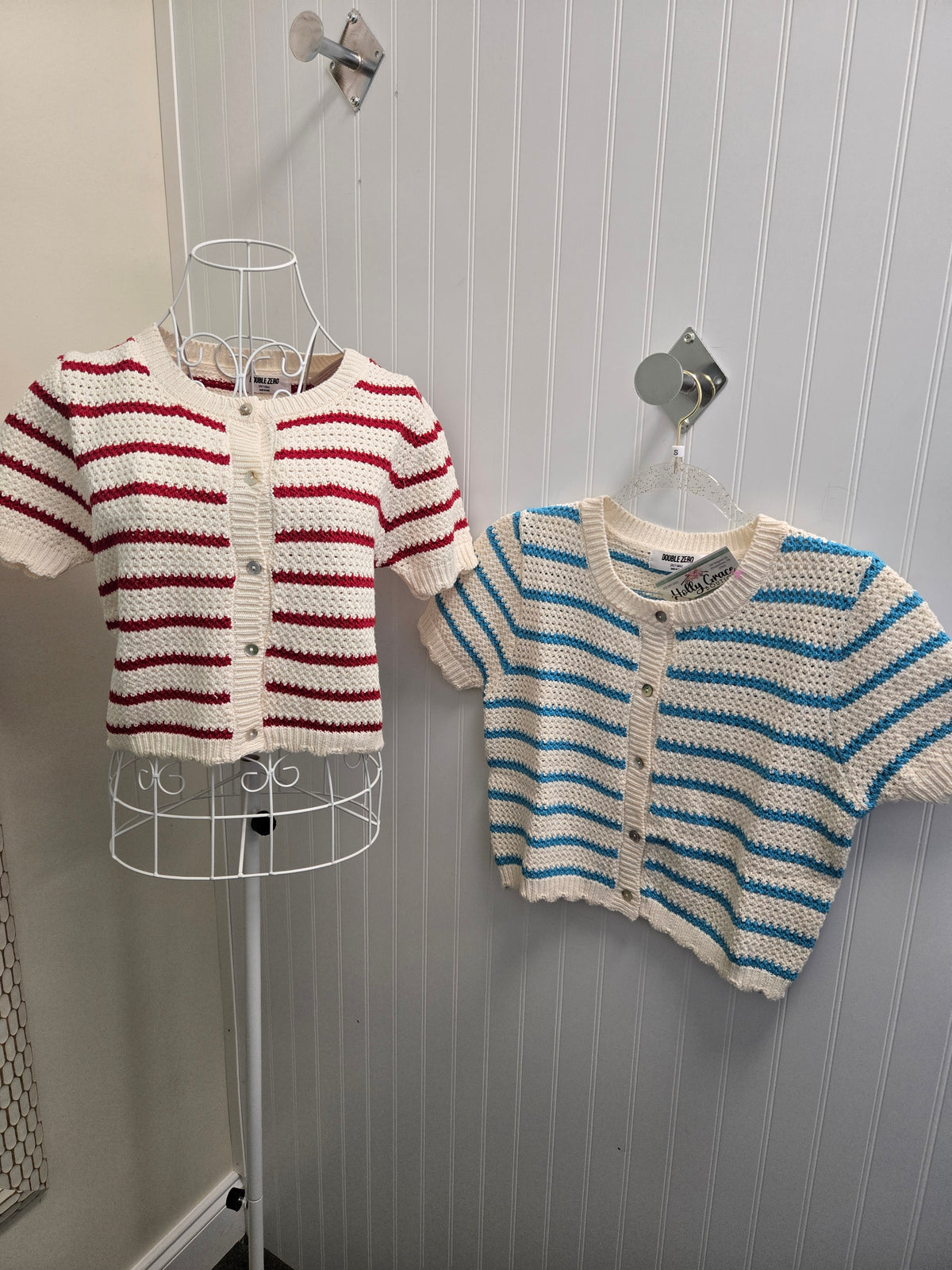 Striped Cardigan With Scallop Edge- 2 Colors!