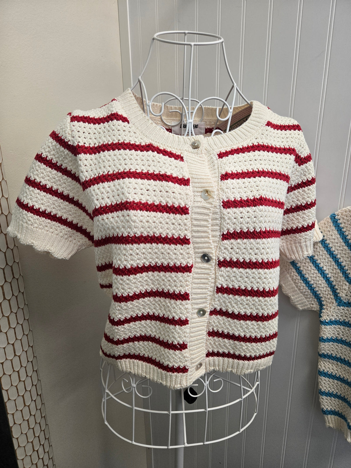 Striped Cardigan With Scallop Edge- 2 Colors!