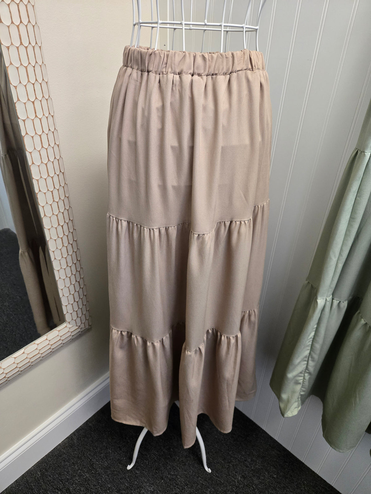 Elastic Waist 3 Tier Skirt- 3 Colors!