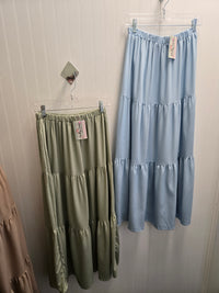 Elastic Waist 3 Tier Skirt- 3 Colors!
