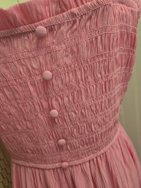 Mock Button Detail Dress in Pink