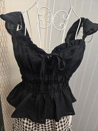 Sweetheart Front Tie Top- 3 Colors!