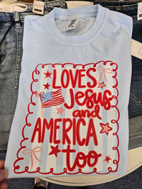 Loves Jesus & America Too Tee Curvy