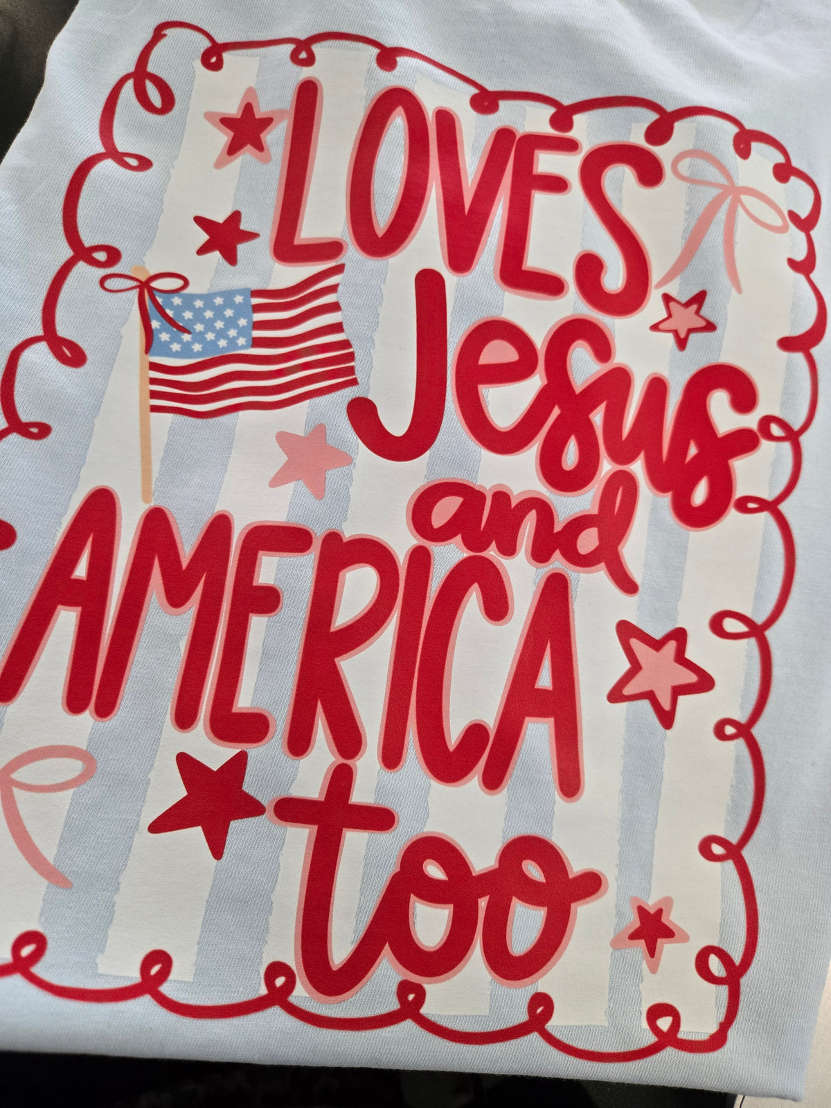 Loves Jesus & America Too Tee Curvy