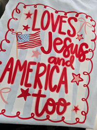 Loves Jesus & America Too Tee Curvy