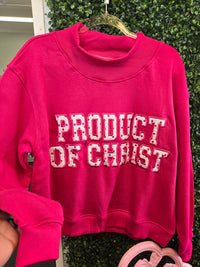 Product of Christ Mock Neck Hot Pink with Polka Dots