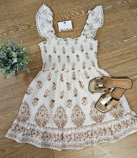 Floral Border Print Midi Dress- 2 Colors!