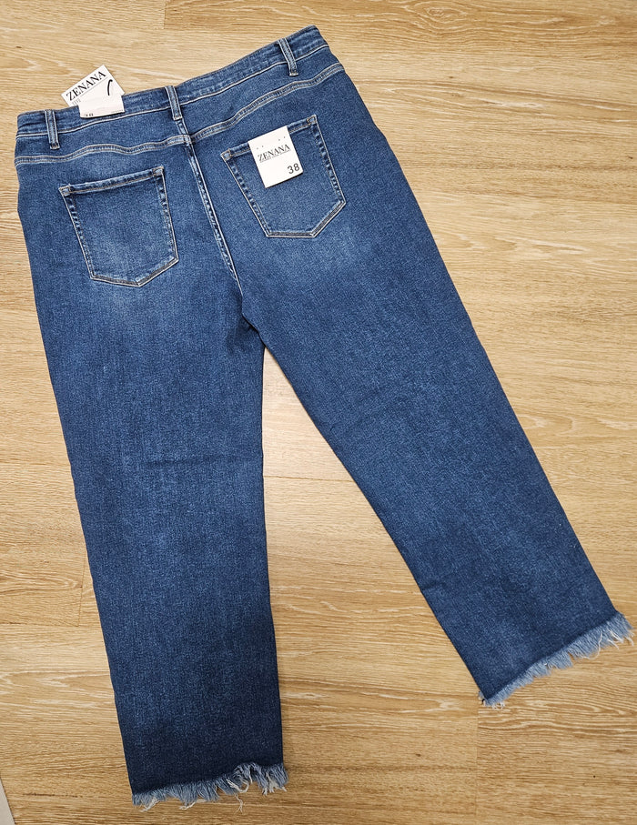 Zenana Medium Wash Crop Jean