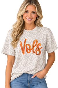 White Leopard Vols Sequin Tee