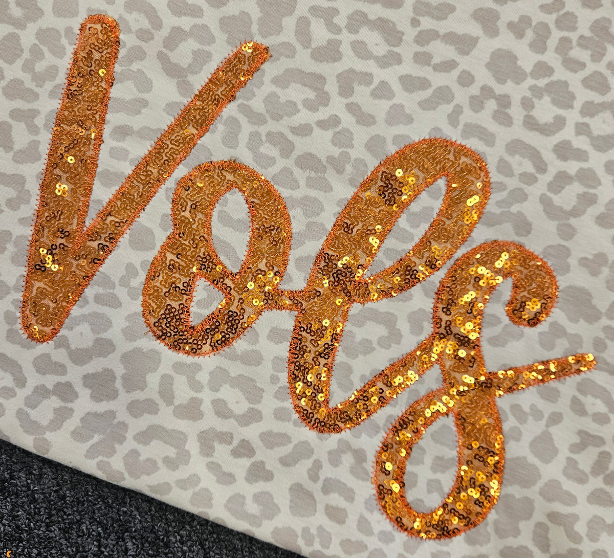 White Leopard Vols Sequin Tee