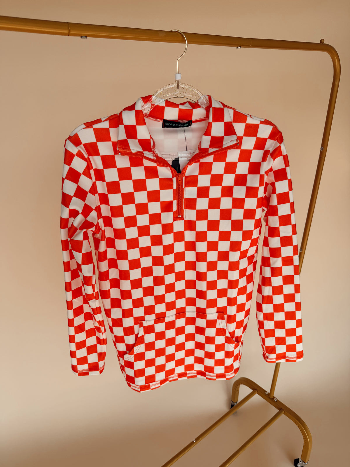Pep Rally Pullover in Orange/White