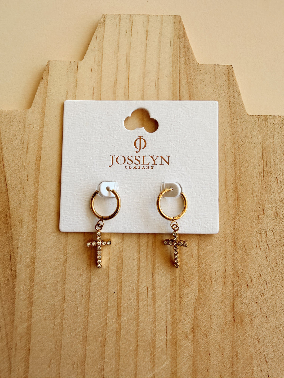 Cross Hoops in Gold