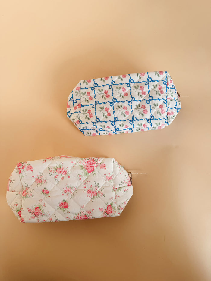 Floral Toile Makeup Bag - 2 Designs!