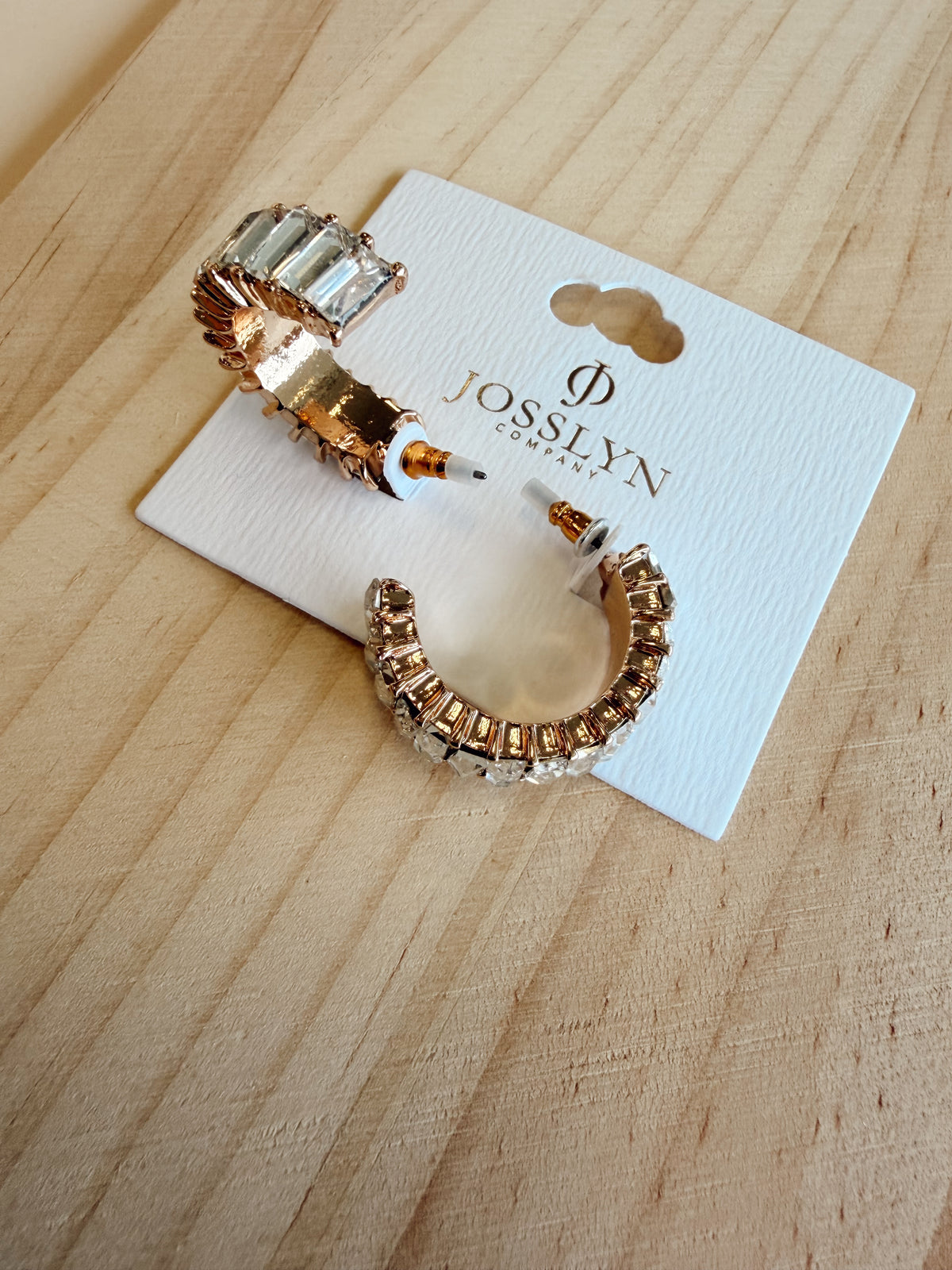 Baguette Rhinestone Hoops