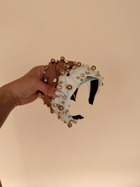 Gold Ball Rhinestone Headband - 2 Colors!