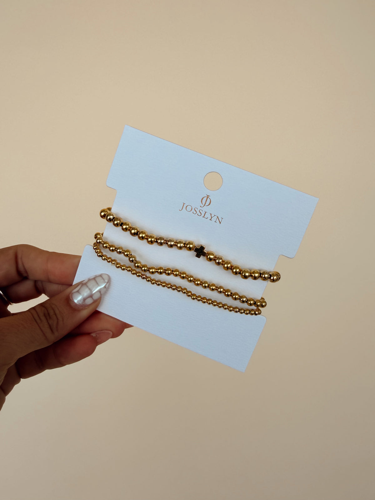 Cross Ball Chain Bracelet Set