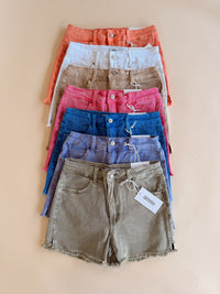 Fray Hem Stretch Denim Shorts - 7 Colors!