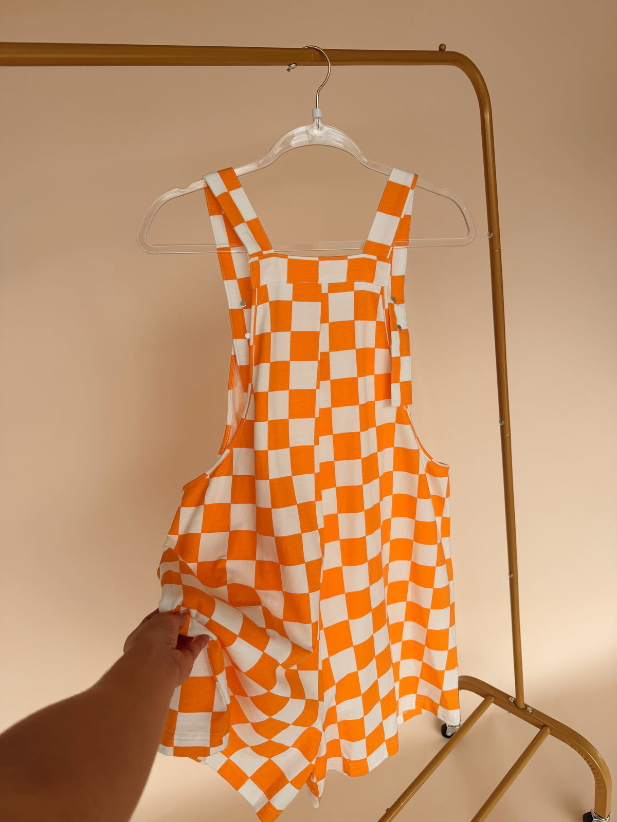 Checkerboard Overall Style Romper