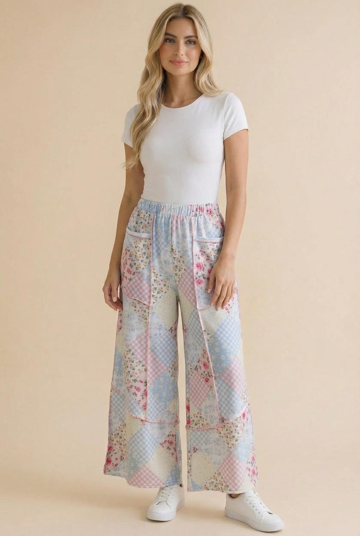 Floral Print French Terry Pants