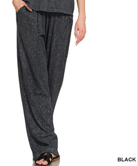 Acid Washed Top & Pant Set in Black