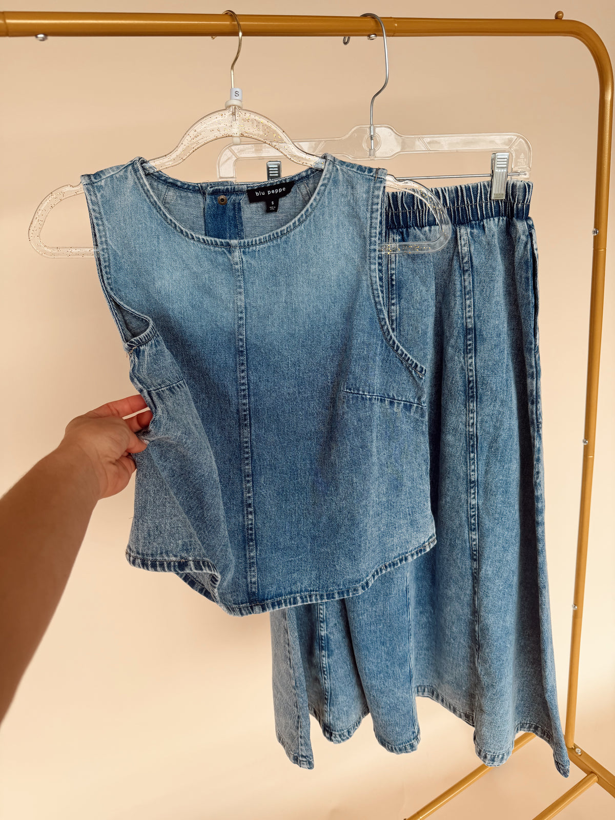 Washed Denim 2 Piece Set