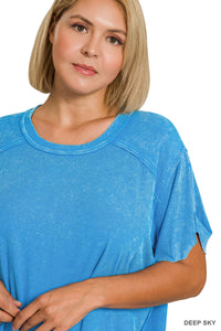 Ribbed SS Boat Neck Top- 5 Colors!