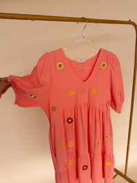 SS Embroidery Dress in Candlelight Peach