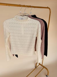 Jacquard Mock Neck Top - 3 Colors!