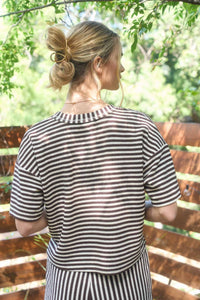 SS Boxy Stripe Set in Brown