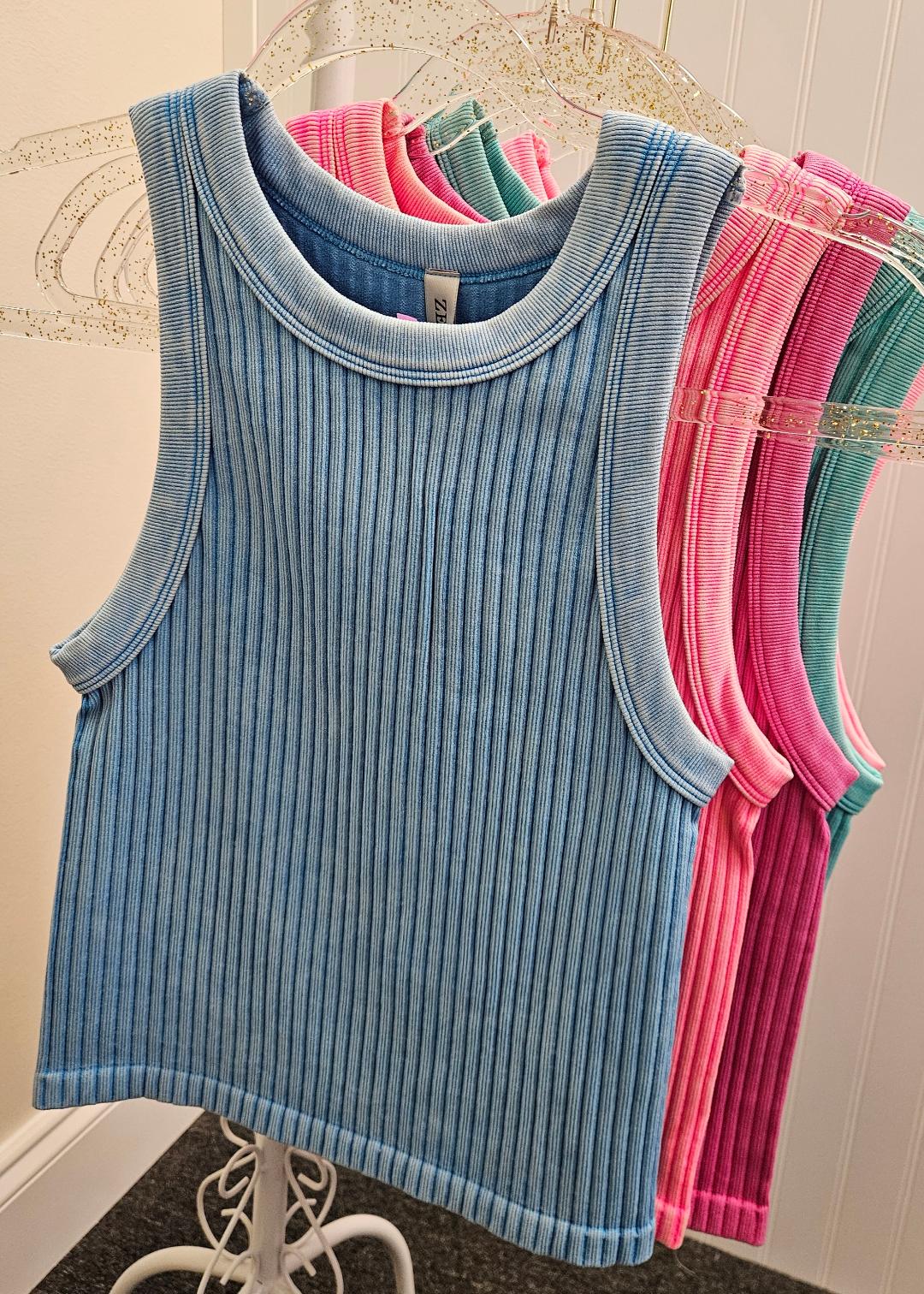 Ribbed Wash Tank Top - 5 Colors!