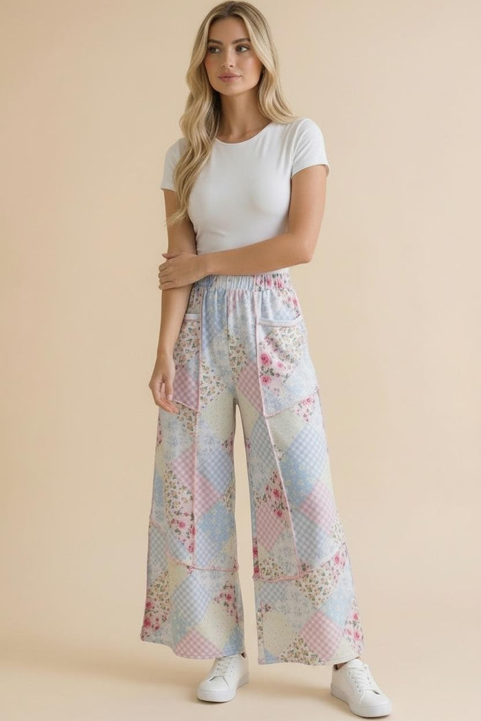 Floral Print French Terry Pants