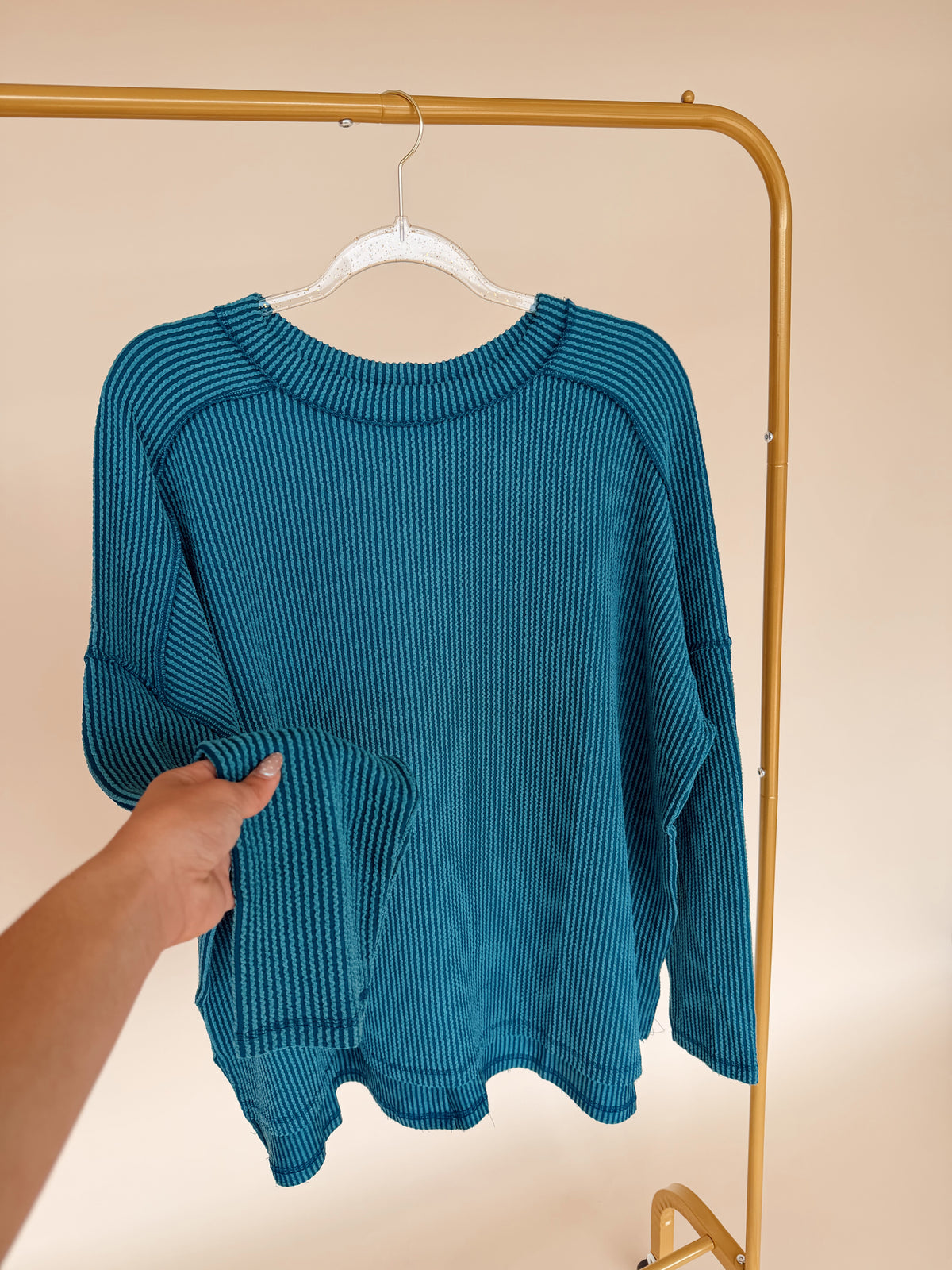 Curvy Long Sleeve Stripe Shirt- 3 Colors!