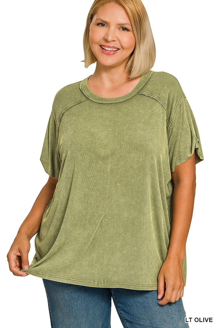 Ribbed SS Boat Neck Top- 5 Colors!