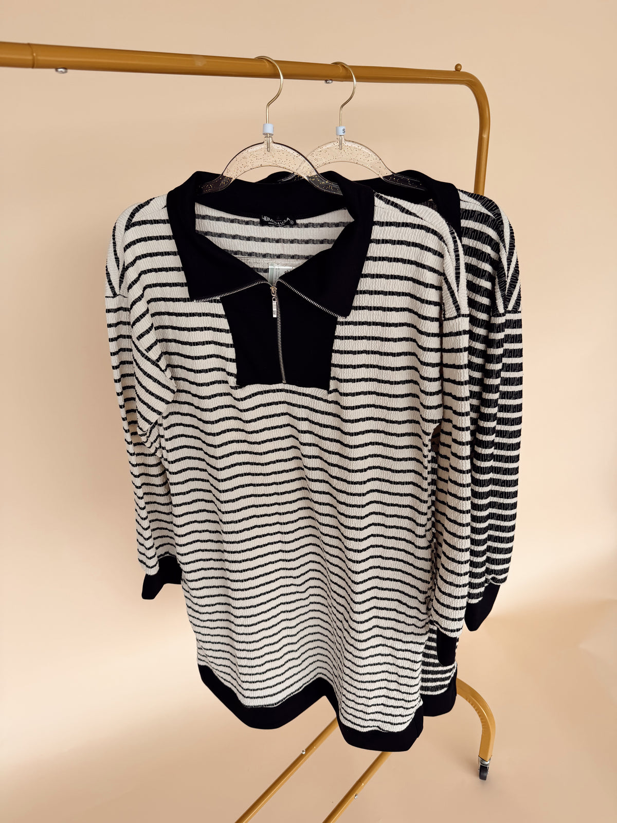 Zip Up Stripe Dress - 2 Colors!