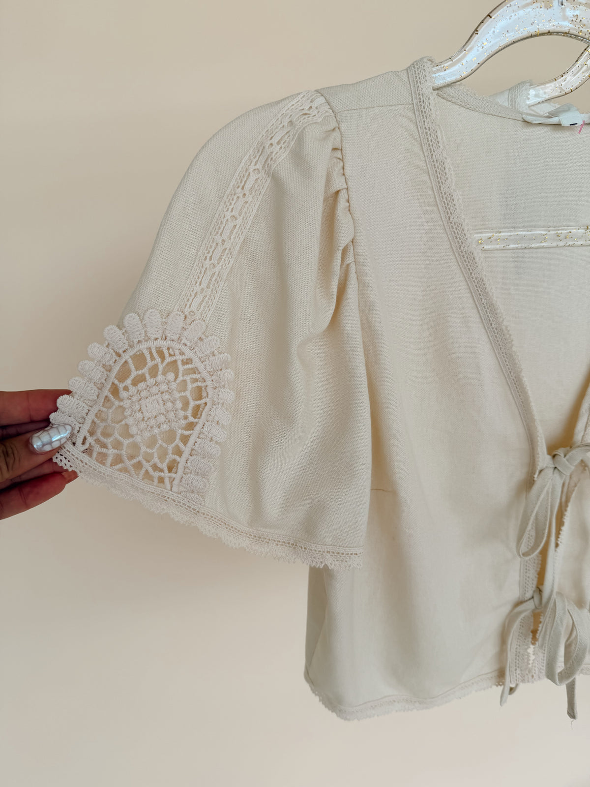 Front Lace Detail Cardi - 2 Colors
