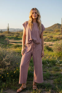 Striped Rib Top & Pants Set- 3 Colors!