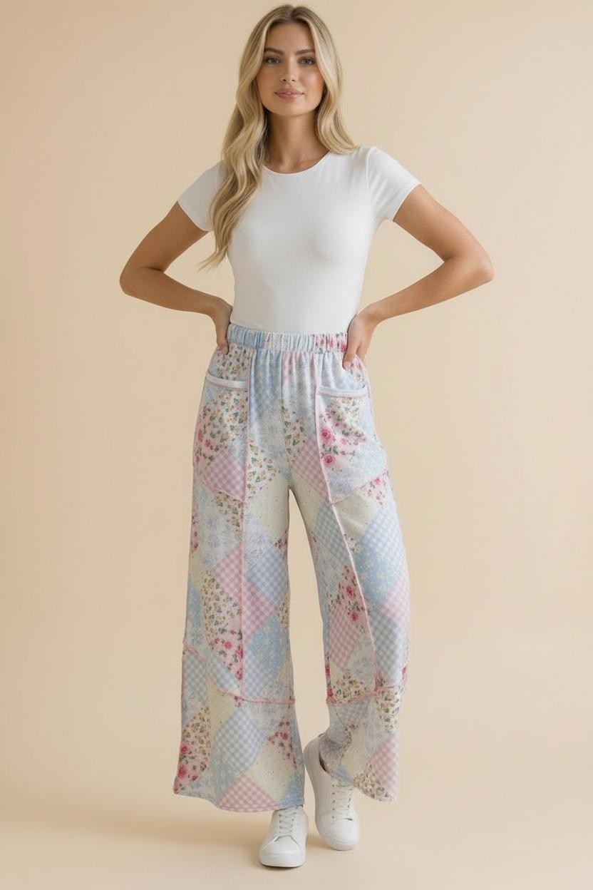 Floral Print French Terry Pants