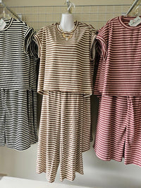 Striped Rib Top & Pants Set- 3 Colors!